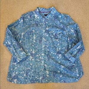 Blue Paisley Button-Up Shirt